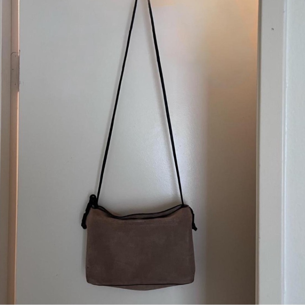 Elegant Tan Massimo Dutti Suede Shoulder Bag